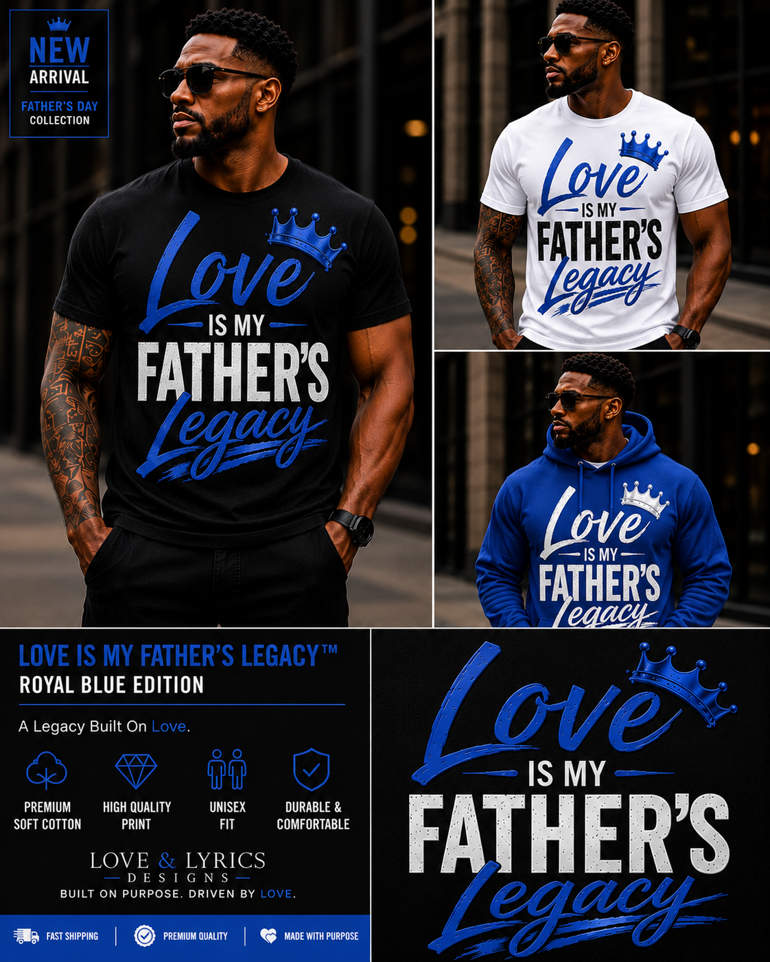 Love Is My Father's Legacy™ Royal Blue Edition | T-Shirt, Sweatshirt & Hoodie