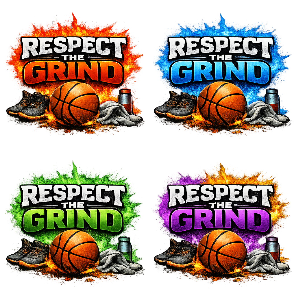 Respect The Grind – 5 Color Basketball Bundle PNG (Transparent Background)