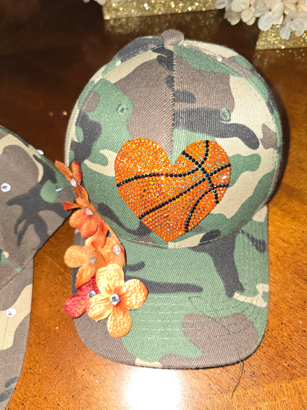 Basketball Heart Camo Hat | Sport & Love Statement Hat | For the One Who Lives the Game
