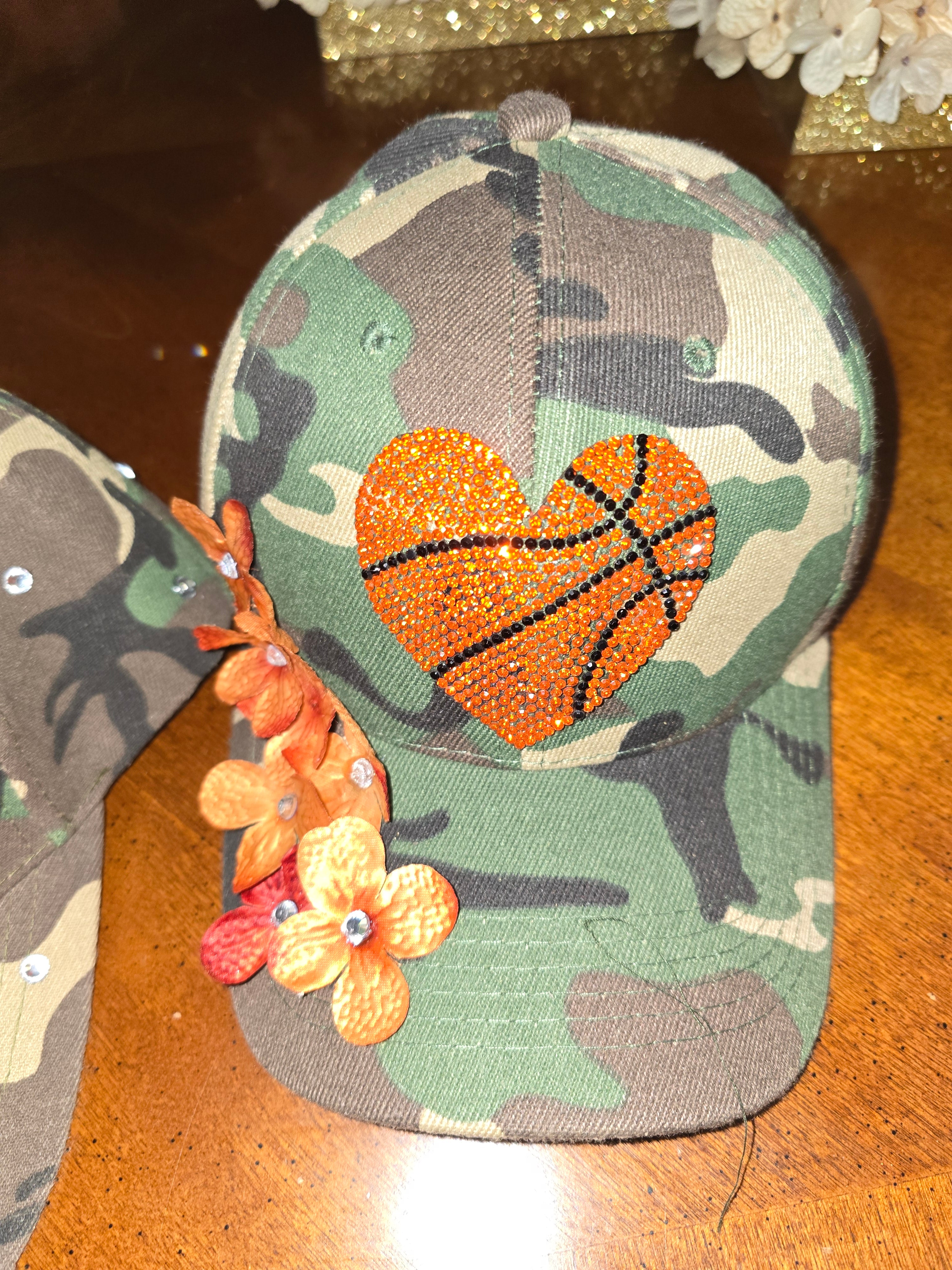 Basketball Heart Camo Hat ( Camouflage Hat)