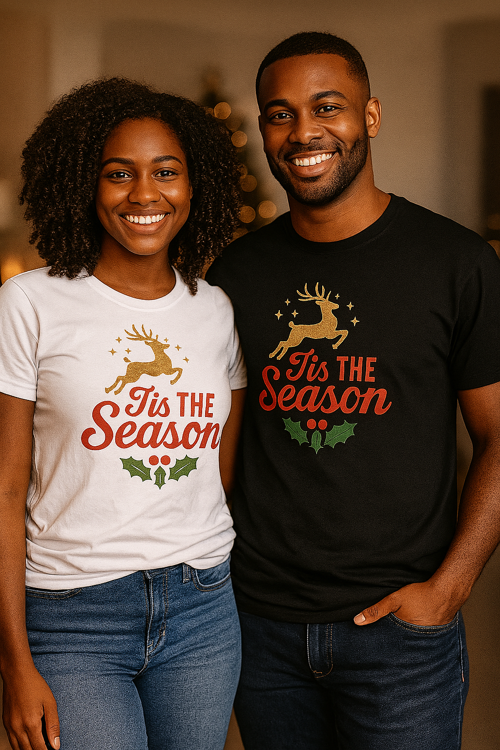 ’Tis The Season Holiday Reindeer Tee (Adult Unisex, YOUTH, TODDLER AND INFANT)