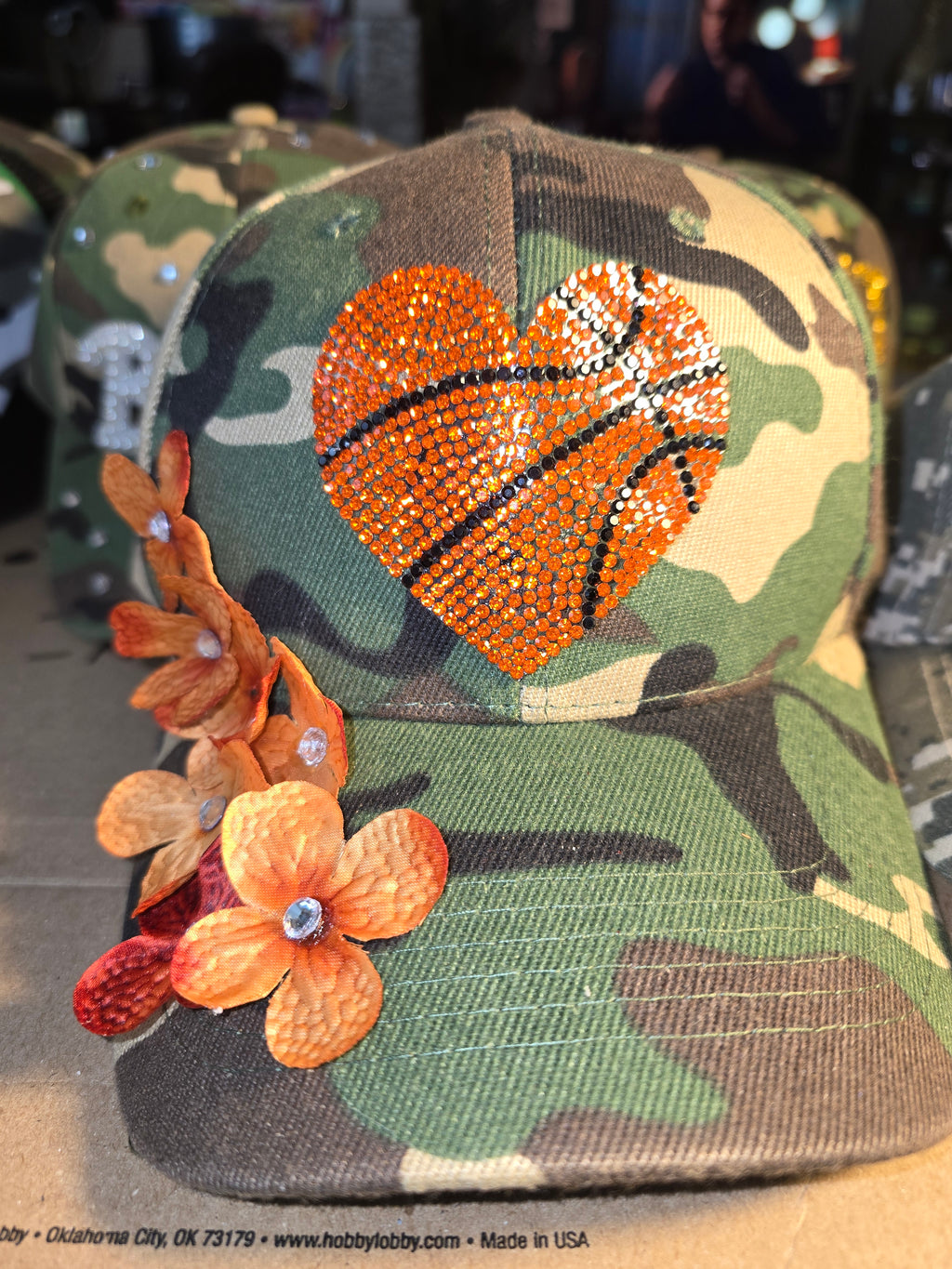 Basketball Heart Camo Hat | Sport & Love Statement Hat | For the One Who Lives the Game