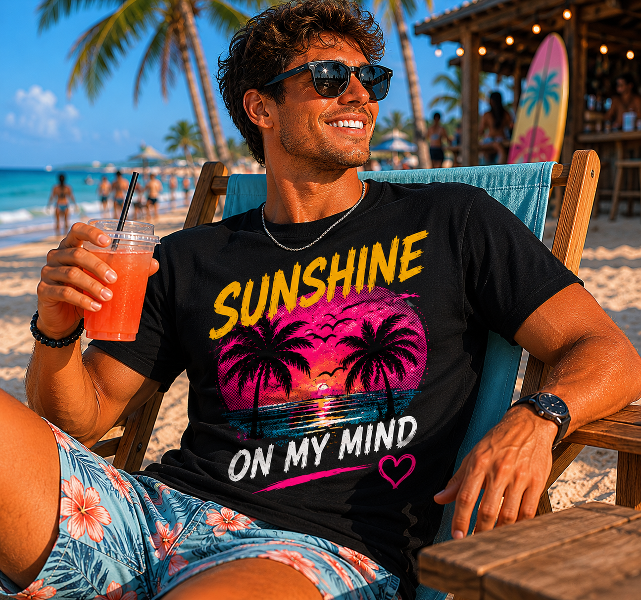Sunshine State of Mind Tee / Tank Top – Tropical Sunset Graphic | Love & Lyrics Designs