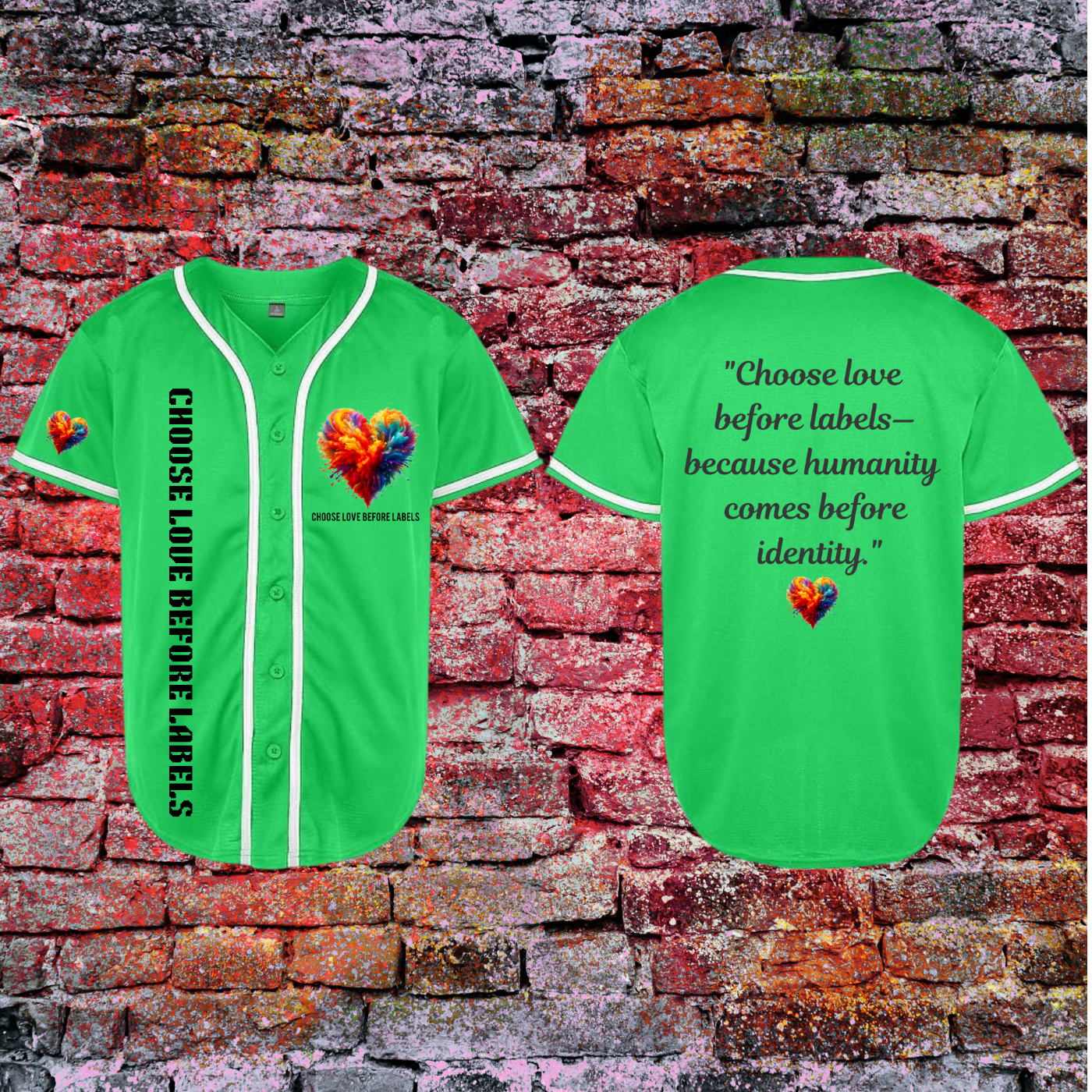 Choose Love Before Labels” Baseball Jersey