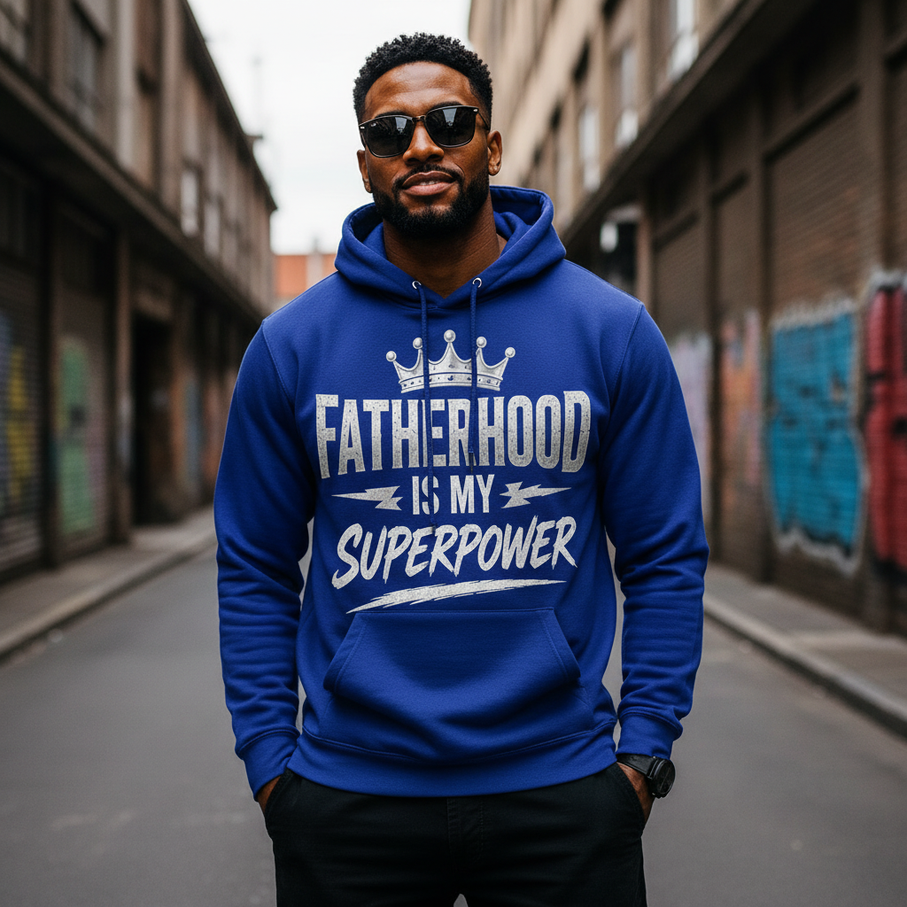 🖤👑 Fatherhood Is My Superpower™ | Premium Father's Day T-Shirt