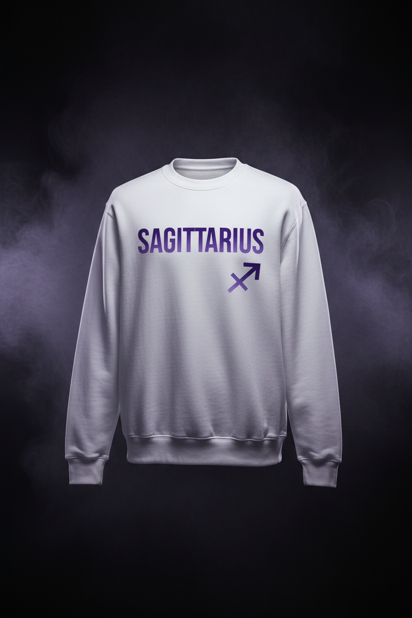 Sagittarius White Sweatshirt