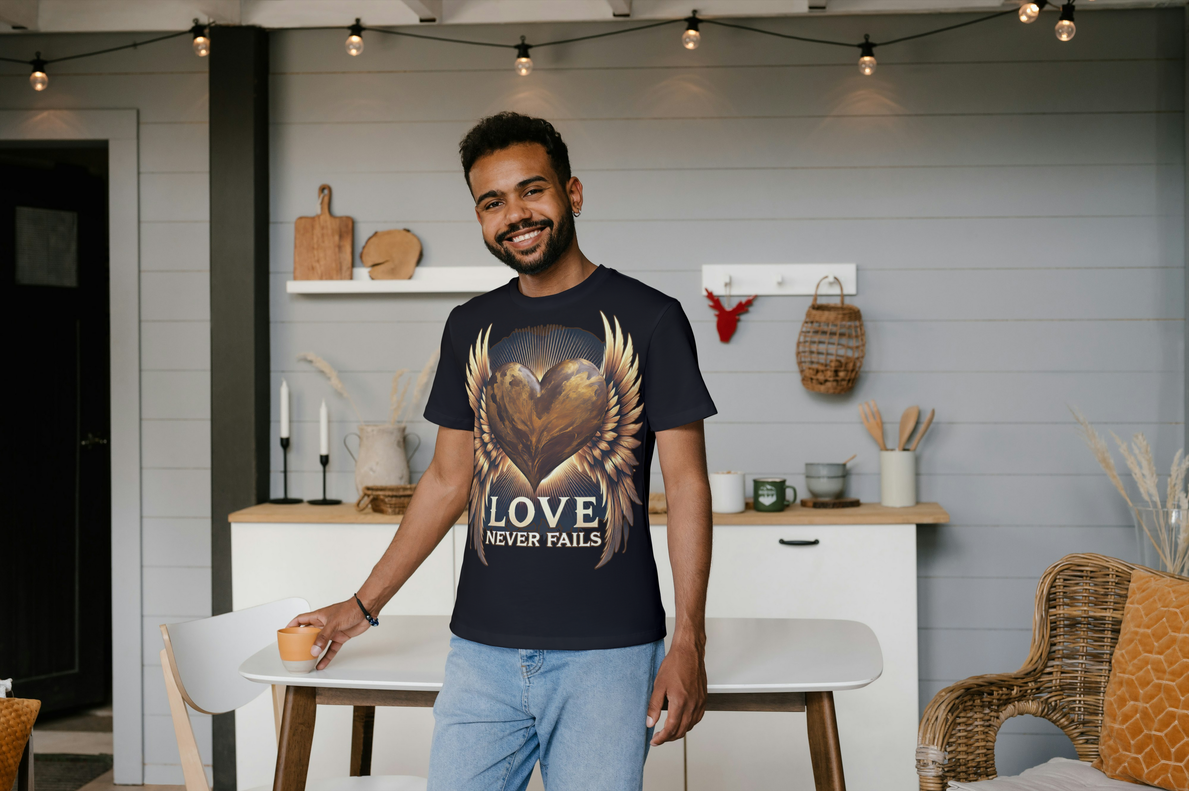 Love Never Fails Winged Heart Tee