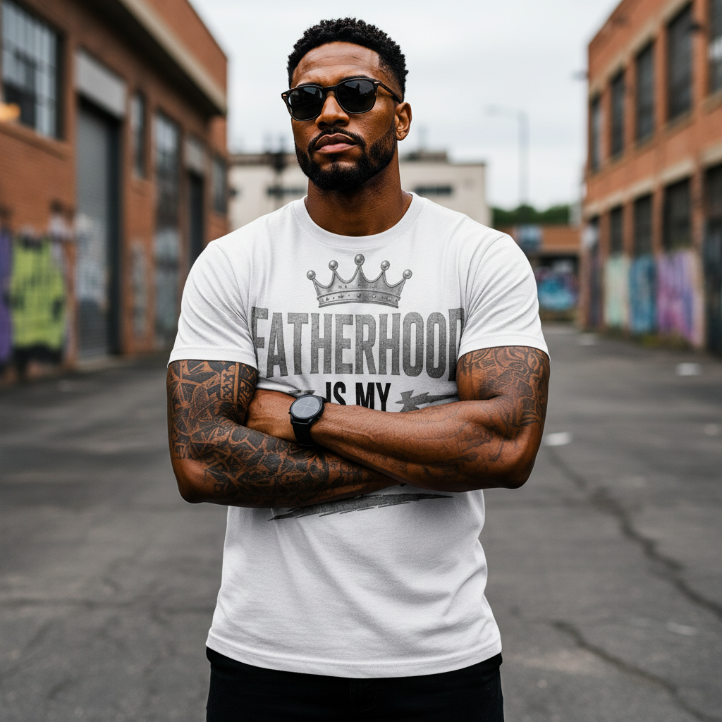 🖤👑 Fatherhood Is My Superpower™ | Premium Father's Day T-Shirt